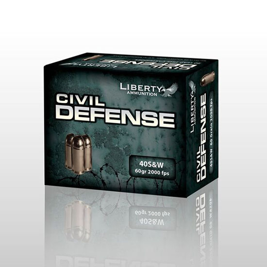 LIB AMMO CIVIL DEFENSE 40SW 60GR HP 20/50 - Ammunition